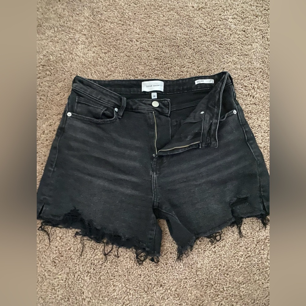Dear John black denim shorts